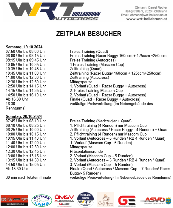 Zeitplan Besucher